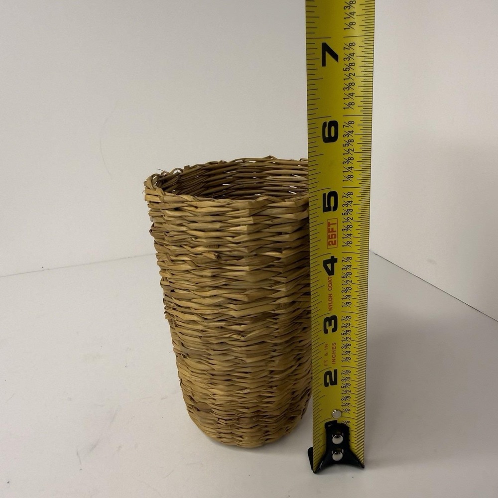 Lot of 6 Vintage Rattan,Wicker, Bamboo Handmade Baskets Boho Cottage Decor - Picture 10 of 16